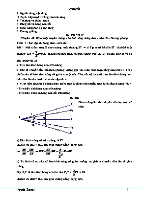 Bài tập Vật lý Chuyên đề: Định luật truyền thẳng của ánh sáng bóng đen - Nửa tối - Gương phẳng