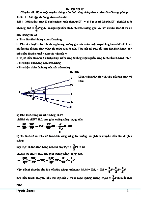 Bài tập Vật lý Chuyên đề: Định luật truyền thẳng của ánh sáng bóng đen - Nửa tối - Gương phẳng
