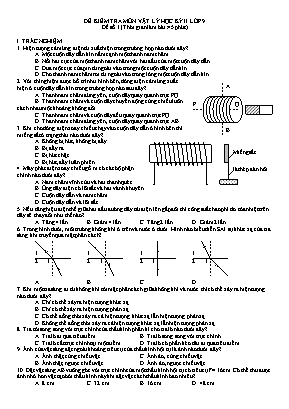 Đề kiểm tra môn vật lý học kỳ II lớp 9 đề số 1 (thời gian làm bài: 45 phút)