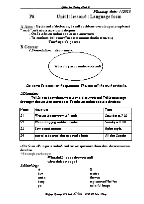 Giáo án Tiếng Anh 9 Period 6 Unit 1: lesson 6: Language focus