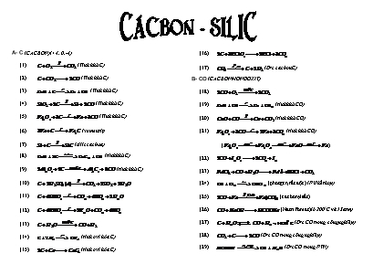 Phương trình Cacbon - Silic