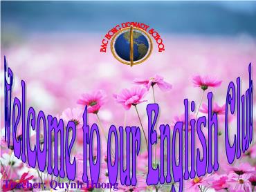 Welcome to our English Club