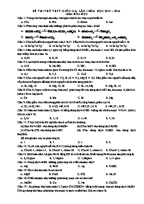 5 Đề thi thử THPT Quốc gia môn: Hóa học