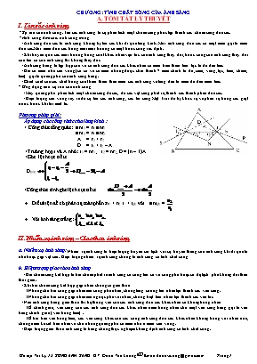 Bài ôn tập Vật lý 12 - Chương : Tính chất sóng của ánh sáng