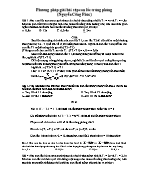 Bài ôn tập Vật lý 12 - Phương pháp giải bài t