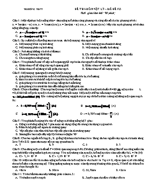 Đề thi môn vật lý - Mã đề 123 thời gian làm b