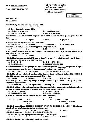 Đề thi trắc nghiệm môn Hóa học 11 (bài số 2)