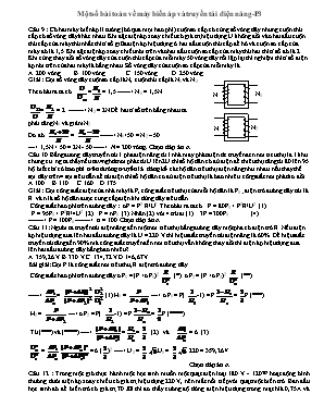 Một số bài toán về máy biến áp và truyền tải điện năng - Phần 03