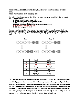 Một số câu hỏi IBO 2009 liên quan đến Di truyền học & tiến hoá