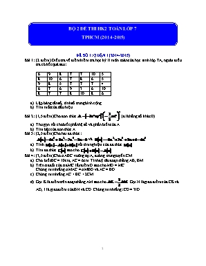 Bộ 2 đề thi HK 2 Toán lớp 7 TP. Hồ Chí Minh (2014-2015)