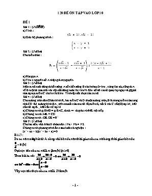120 đề ôn tập vào lớp 10 môn toán lớp 9