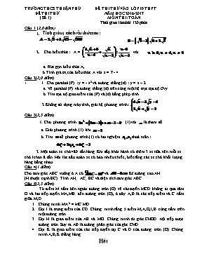 Đề 3 thi thử vào lớp 10 thpt năm học 2016 - 2017 môn thi: Toán thời gian làm bài 120 phút