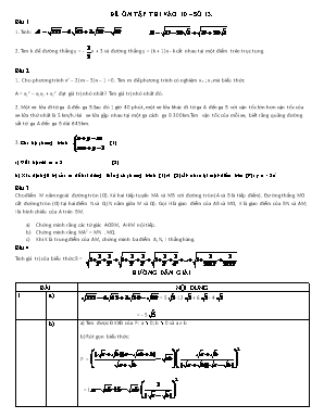 Đề ôn tập thi vào lớp 10 môn Toán - Số 13