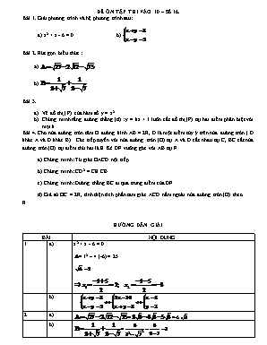 Đề ôn tập thi vào lớp 10 môn Toán - Số 16
