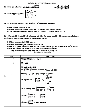 Đề ôn tập thi vào lớp 10 môn Toán - Số 4