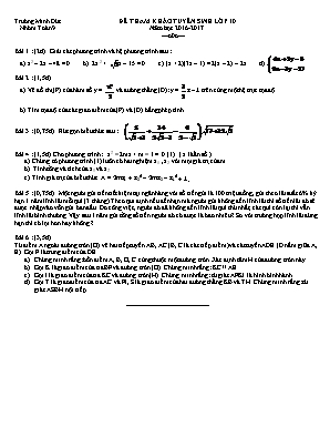 Đề tham khảo tuyển sinh lớp 10 năm học 2016 - 2017 - GV: Trường Minh Đức
