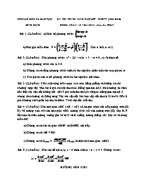 Đề thi Kỳ thi tuyển sinh vào lớp 10 thpt (2015 - 2016) môn Thi: Toán