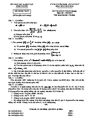 Đề thi môn: Toán (chung) lớp 10 thpt năm học: 2015 - 2016