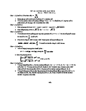 Đề thi thử đại học, cao đẳng môn thi : Toán (