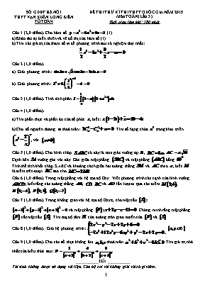 Đề thi thử kì thi thpt quốc gia năm 2015 môn toán (lần 3 ) thời gian làm bài: 180 phút