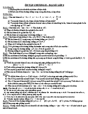 Giáo án lớp 9 môn Toán - Ôn tập chương II – Đại số lớp 9