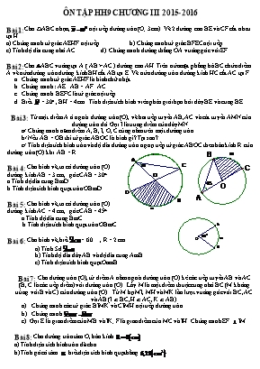 Ôn tập hình học lớp 9 chương III năm học 2015 - 2016