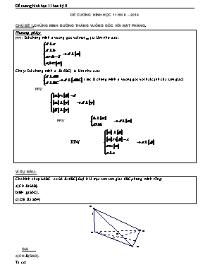 Ôn tập môn Toán lớp 11 - Chủ đề 1: Chứng minh đường thẳng vuông góc với mặt phẳng