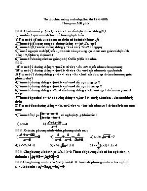 Thi thử chào mừng sinh nhật Bác Hồ 19-5-2016 Thời gian: 600 phút