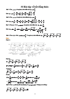 Bài ôn tập môn Toán học lớp 9 - 50 Bài tập về bất đẳng thức