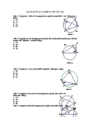 Bài ôn tập môn Toán học lớp 9 - Bài tập trắc nghiệm chuong 3