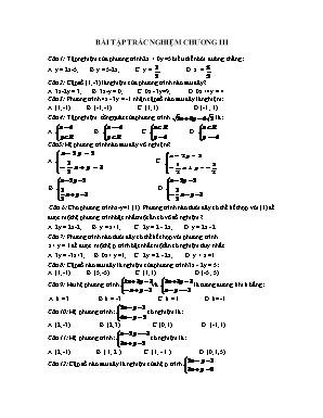 Bài ôn tập mônToán học lớp 9 - Bài tập trắc nghiệm chương III