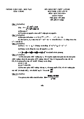 Đề khảo sát chất lượng học sinh giỏi lớp 8 năm học 2013 - 2014 môn: Toán thời gian: 150 phút