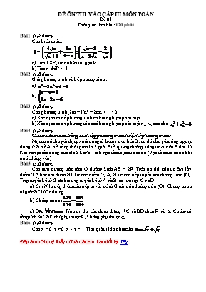 Đề ôn thi vào cấp III môn toán đề 01 thời gian làm bài : 120 phút