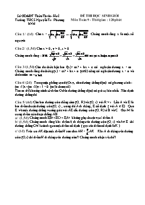 Đề thi học sinh giỏi môn toán 9 - Thời gian : 120 phút