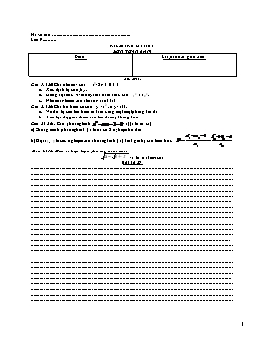 Giáo án Kiểm tra 45 phút môn: Toán đại 9