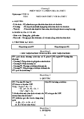 Giáo án lớp 8 môn Đại số - Tiết 1 đến tiết 21