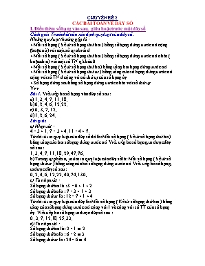 Chuyên đề 2 các bài toán về dãy số