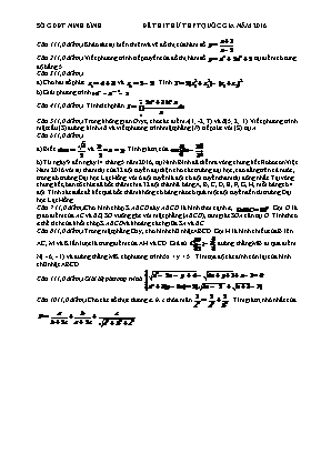 Đề 2 thi thử thpt quốc gia năm 2016 Môn toán lớp 12
