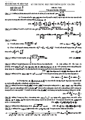 Đề 5 thi Kỳ thi trung học phổ thông quốc gia 