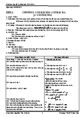Giáo án lớp 9 môn Đại số - Tiết 1 đến tiết 16