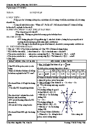 Giáo án lớp 9 môn Đại số - Tiết 19: Luyện tập