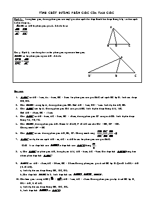 Ôn tập môn Toán - Tính chất đường phân giác của tam giác