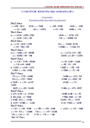 11 Chuyên đề bồi dưỡng học sinh giỏi lớp 4