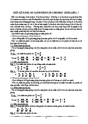 Chuyên đề Rèn kĩ năng so sánh phân số cho học sinh lớp 4, 5
