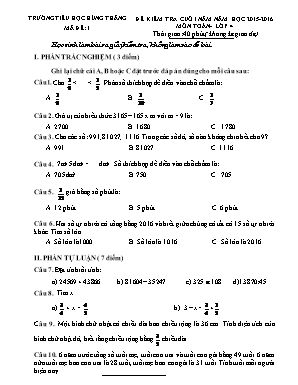 Đề kiểm tra cuối năm năm học 2015 - 2016 môn 