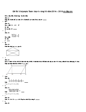 Đề thi Violympic Toán lớp 4 vòng 16 năm 2014 – 2015 có đáp án