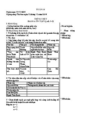 Giáo án lớp 4 - Tuần 18