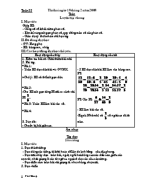 Giáo án lớp 4 - Tuần 22 năm học 2008