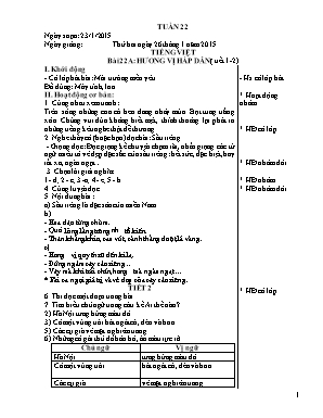 Giáo án lớp 4 - Tuần 22 năm học 2015