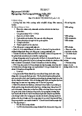 Giáo án lớp 4 - Tuần 27